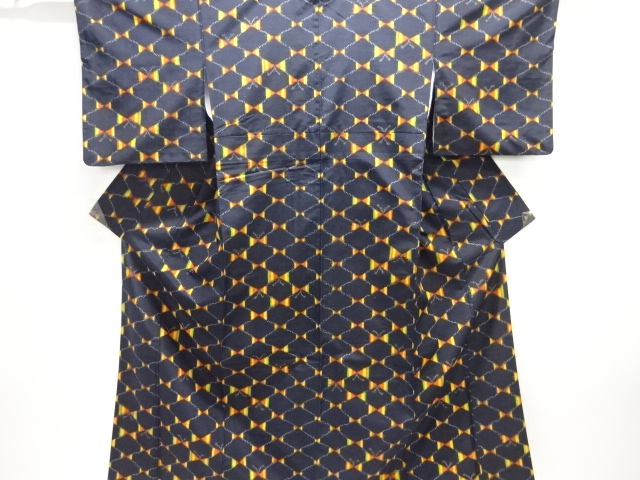 JAPANESE KIMONO / TSUMUGI / WOVEN ABSTRACT BUTTERFLY